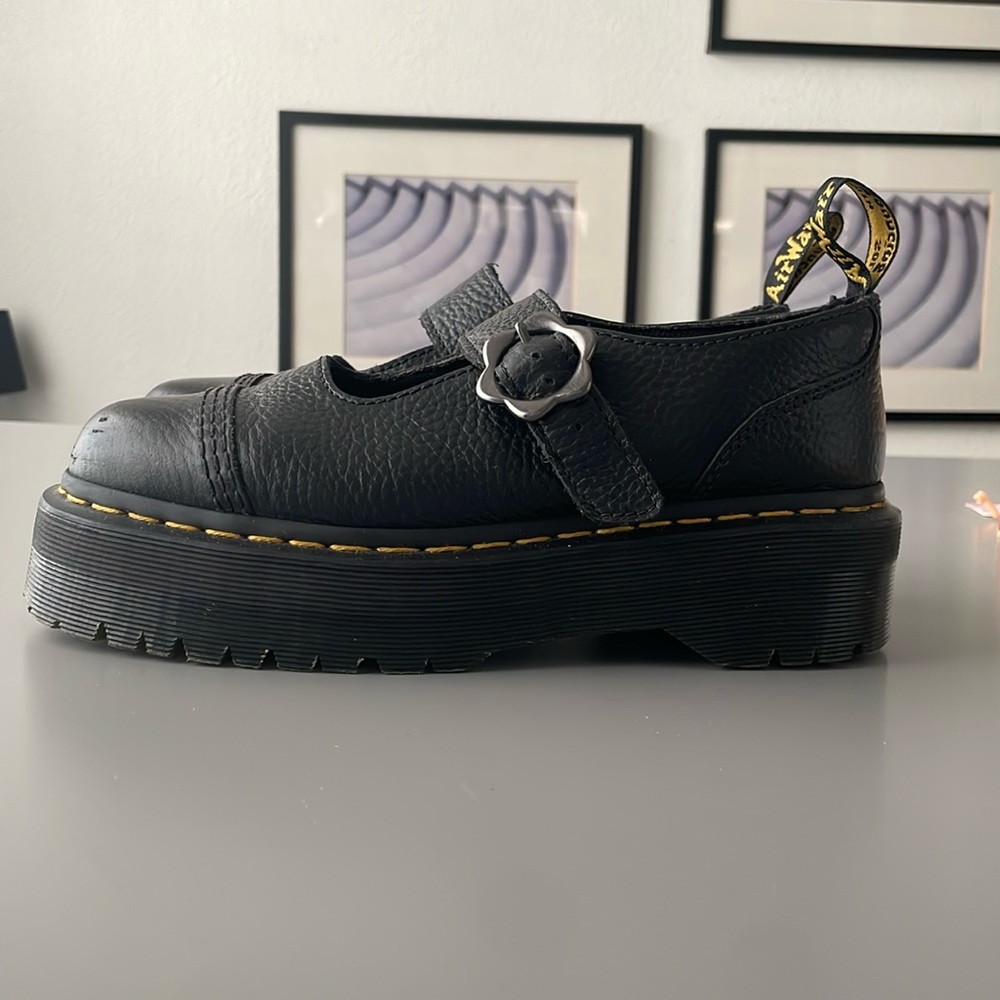 Dr Martens Addina Flower Buckle Platform shoes